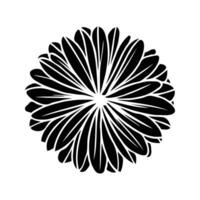 floreciente flor logo vector ilustración silueta