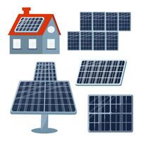 Smart home with solar panels. solar cell hybrid component system for smart home . vector