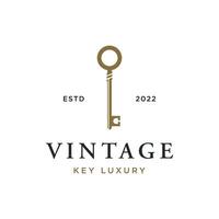 Retro luxury home or hotel or real estate key template logo with creative idea. vector
