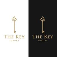 Retro luxury home or hotel or real estate key template logo with creative idea. vector