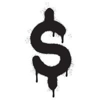 Spray Painted Graffiti dollar icon Sprayed isolated with a white background. vector