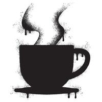 rociar pintado pintada café taza icono palabra rociado aislado con un blanco antecedentes. vector
