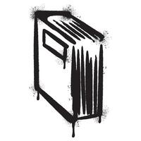 Spray Painted Graffiti book icon isolated with a white background. vector