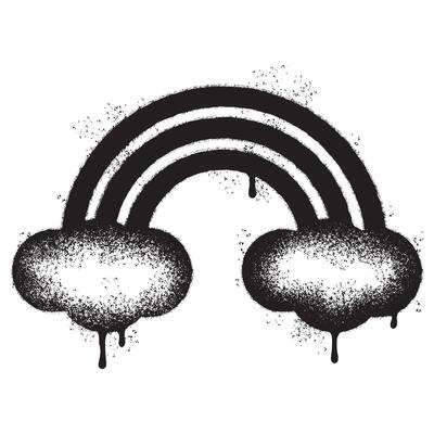 Spray Painted Graffiti rainbow icon Sprayed isolated with a white background.