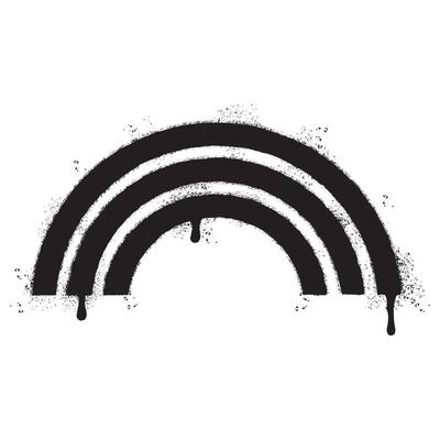 Spray Painted Graffiti rainbow icon Sprayed isolated with a white background.