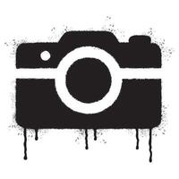 Spray Painted Graffiti Camera Photography icon Sprayed isolated with a white background. vector