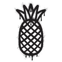 Spray Painted pineapple icon Sprayed isolated with a white background. vector