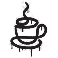 Spray Painted Graffiti Coffee cup icon Word Sprayed isolated with a white background. vector