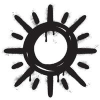 Spray Painted Graffiti Sun icon Sprayed isolated with a white background. vector