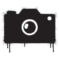 Spray Painted Graffiti Camera Photography icon Sprayed isolated with a white background. vector