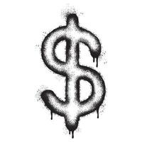 Spray Painted Graffiti dollar icon Sprayed isolated with a white background. vector