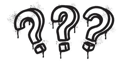 Spray Painted Graffiti Question Icon Sprayed isolated with a white background. vector