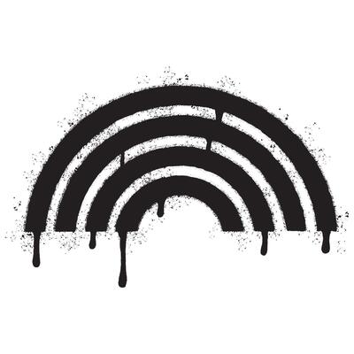 Spray Painted Graffiti rainbow icon Sprayed isolated with a white background.