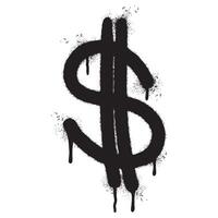 Spray Painted Graffiti dollar icon Sprayed isolated with a white background. vector