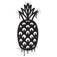 Spray Painted pineapple icon Sprayed isolated with a white background. vector
