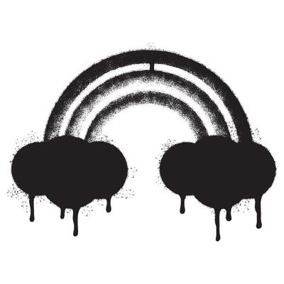 Spray Painted Graffiti rainbow icon Sprayed isolated with a white background.