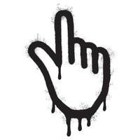 Spray Painted Graffiti Clicking finger icon Sprayed isolated with a white background. vector