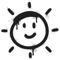 Spray Painted Graffiti Sun icon Sprayed isolated with a white background. vector