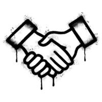 Spray Painted Graffiti handshake icon Sprayed isolated with a white background. vector