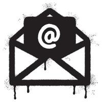 Spray Painted Graffiti mail icon Sprayed isolated with a white background. vector