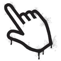 Spray Painted Graffiti Clicking finger icon Sprayed isolated with a white background. vector