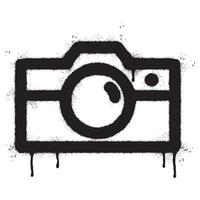 Spray Painted Graffiti Camera Photography icon Sprayed isolated with a white background. vector