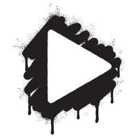 Spray Painted Graffiti Play button icon Sprayed isolated with a white background. vector