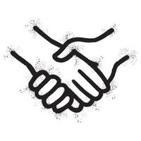 Spray Painted Graffiti handshake icon Sprayed isolated with a white background. vector