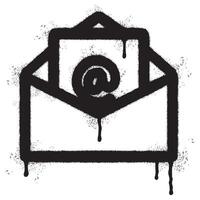 Spray Painted Graffiti mail icon Sprayed isolated with a white background. vector