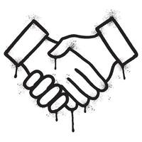 Spray Painted Graffiti handshake icon Sprayed isolated with a white background. vector