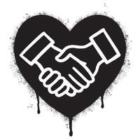 Spray Painted Graffiti handshake icon Sprayed isolated with a white background. vector