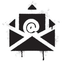 Spray Painted Graffiti mail icon Sprayed isolated with a white background. vector