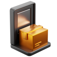 3D Door Delivery icon on transparent background png
