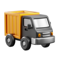 3D Cargo Truck icon on transparent background png