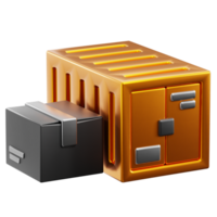 3D Container icon on transparent background png