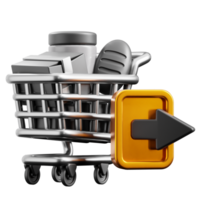 3D Checkout icon on transparent background png