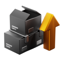 3D Inventory Management icon on transparent background png