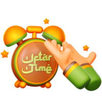3D Iftar Time icon on transparent background png