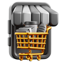 3D Online Shop icon on transparent background png