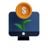 3D Digital Invest icon on transparent background png