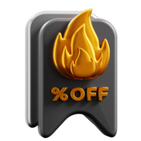 3D Hot Deal icon on transparent background png