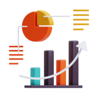 3D Statistic icon on transparent background png