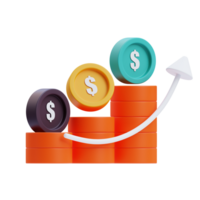 3D Profit icon on transparent background png