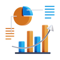 3d statistique icône sur transparent Contexte png