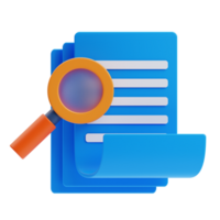 3d buscar documento icono en transparente antecedentes png