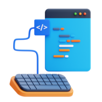 3d programação ícone em transparente fundo png