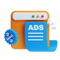 3D Advertisement icon on transparent background png