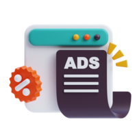 3D Advertisement icon on transparent background png