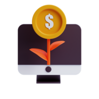 3D Digital Invest icon on transparent background png