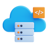 3D Cloud Computing icon on transparent background png